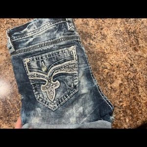 Rock revival jean shorts